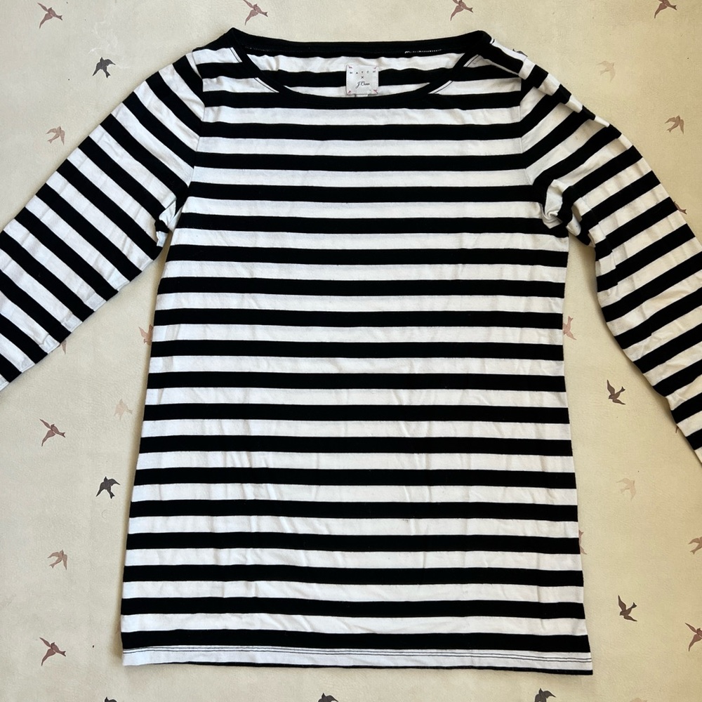 J Crew x Hatch Striped Boatneck Top Size 2 (M/L)
